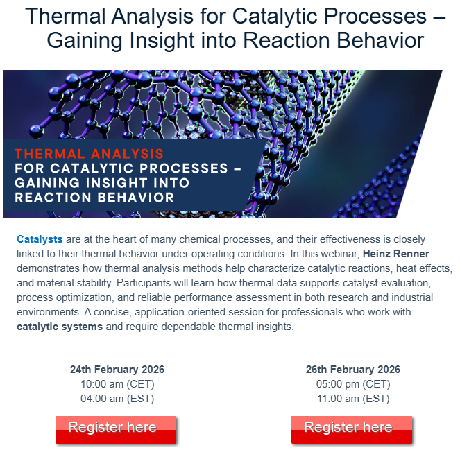 Webinar Gratuito: Análisis Térmico para Procesos Catalíticos – Perspectivas del Comportamiento de Reacción 3 Webinar Gratuito:
