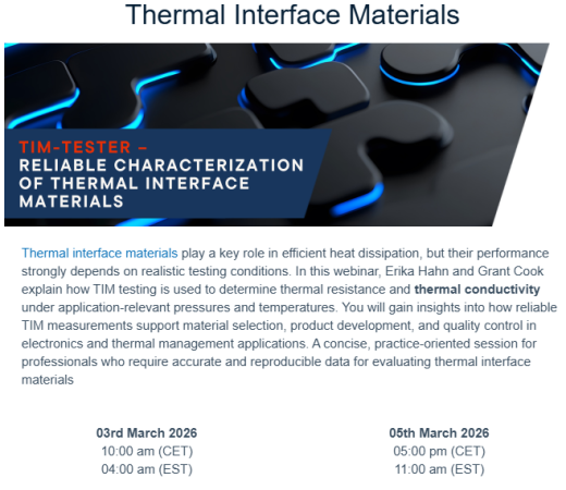 Webinar Gratuito: Caracterización Fiable de Materiales de Interfaz Térmica (TIM)